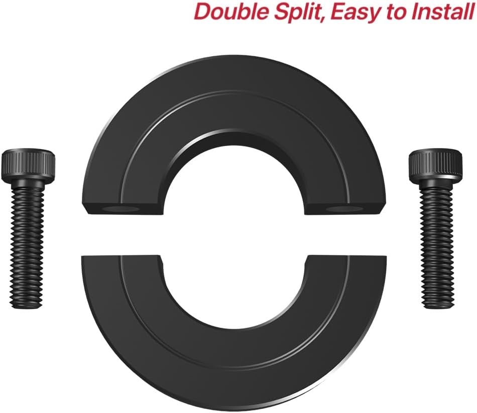 Double Split Clamp-On Shaft Collars of Metal 3/4" Bore Set Screw, 2-piece