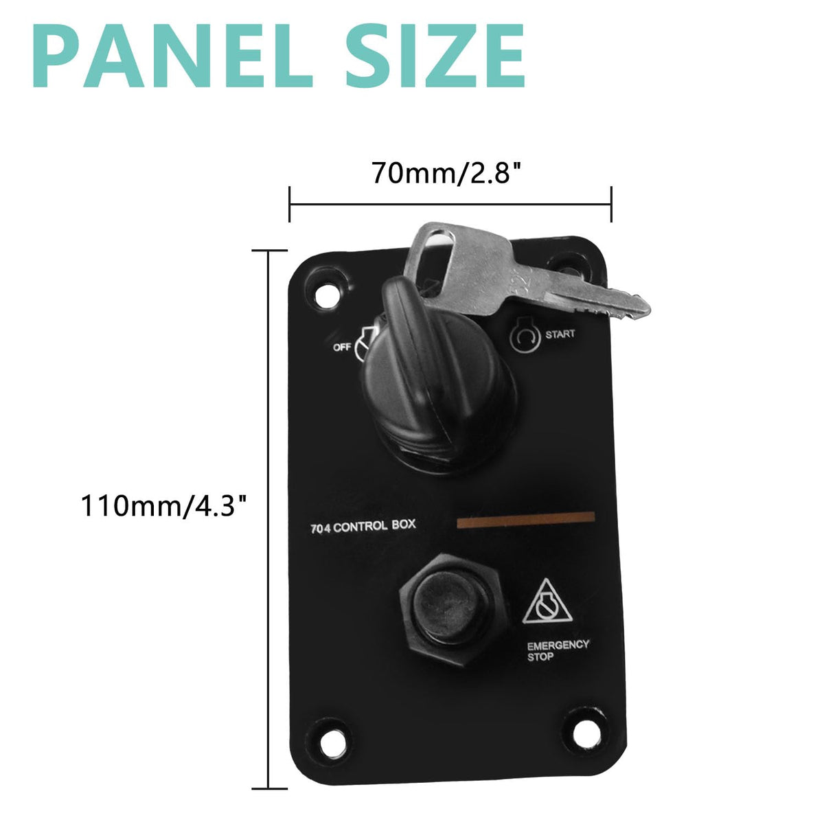 12V Single Key Switch Panel, Marine Engine Ignition Key Panel Assembly