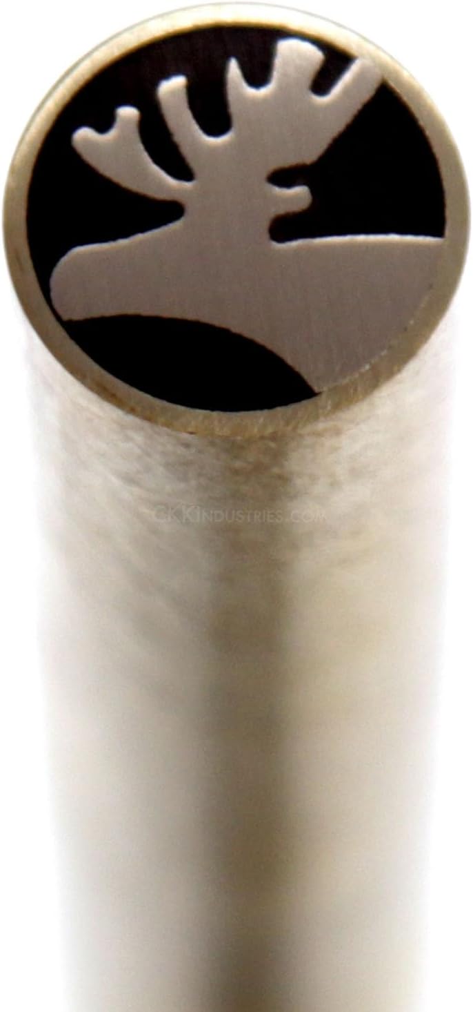 Mosaic Pin - (0.375 (3/8) Inch Diameter) - (Moose) - (MP-1013BB-375) - (Brass Outer)(Brass Inner) - Decorative Knife