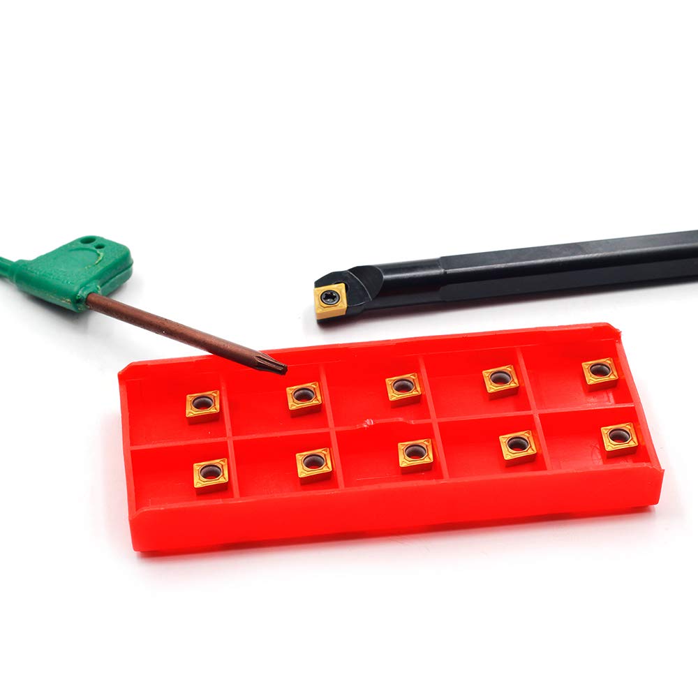OSCARBIDE 3/8"x 6" Indexable Boring Bar w/10pcs Carbide Inserts,Right-Hand