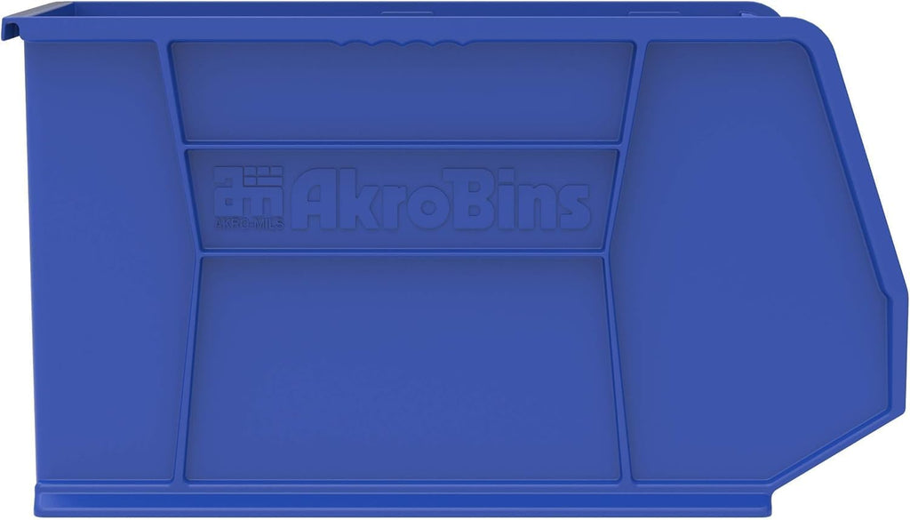 30260 AkroBins Plastic Storage Bins, 18"x11"x10", Blue, 6-Pack | Space-Saving Stackable Bins for Garage, Pantry