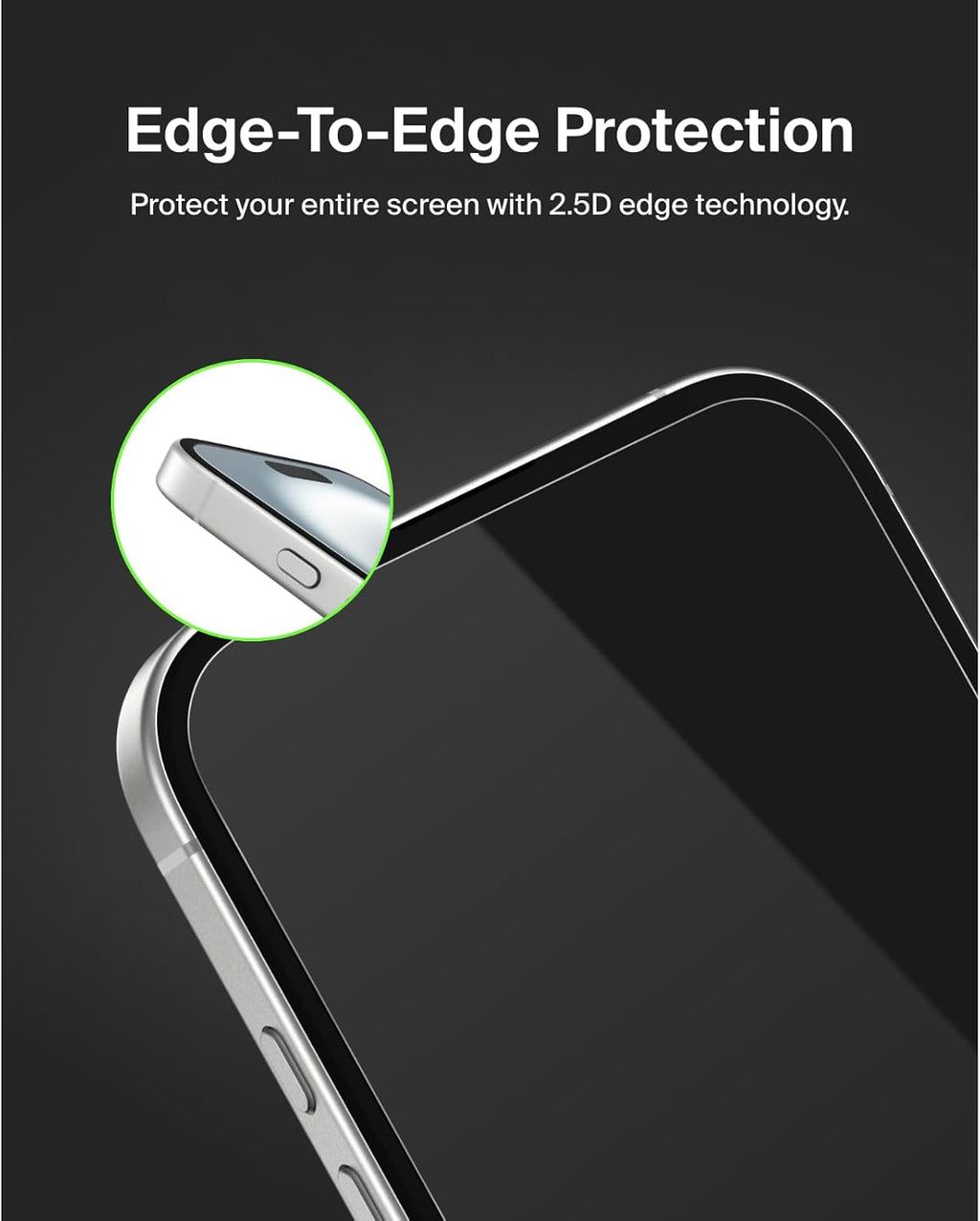 ScreenForce TemperedGlass Treated Screen Protector for iPhone 16, 15 and 14 Pro - Slim & Scratch-Resistant - Includes