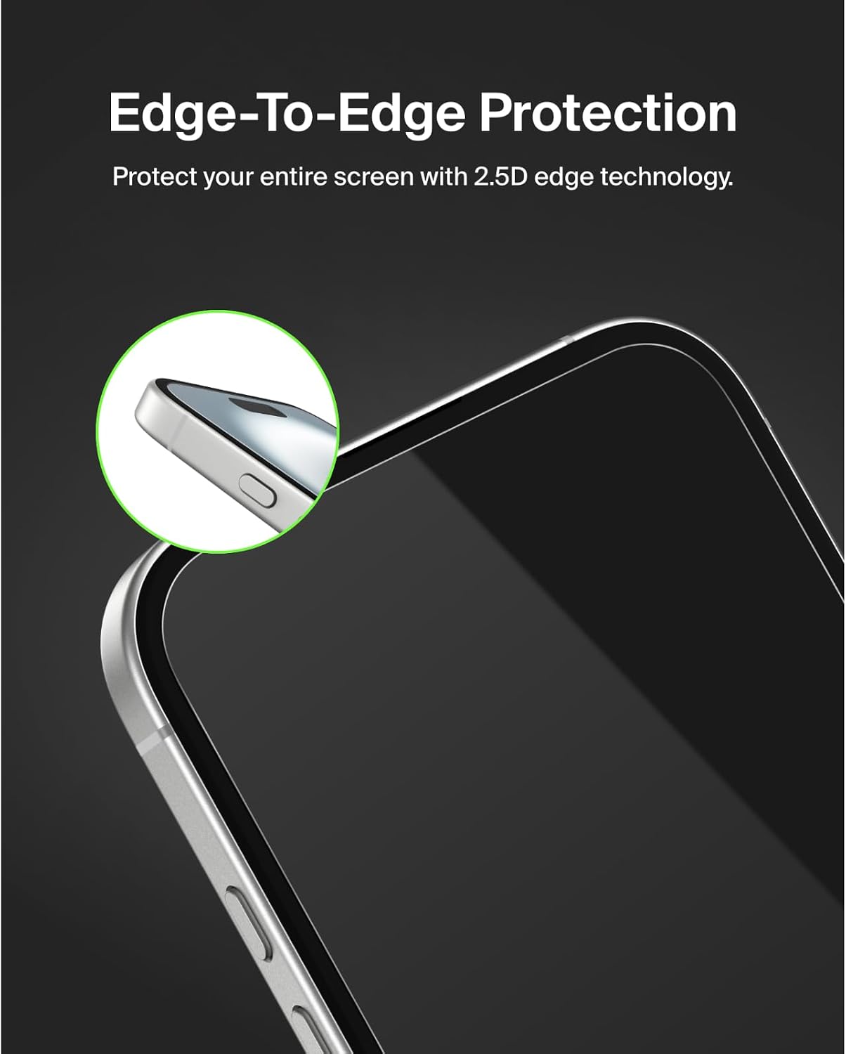 ScreenForce TemperedGlass Treated Screen Protector for iPhone 16, 15 and 14 Pro - Slim & Scratch-Resistant - Includes