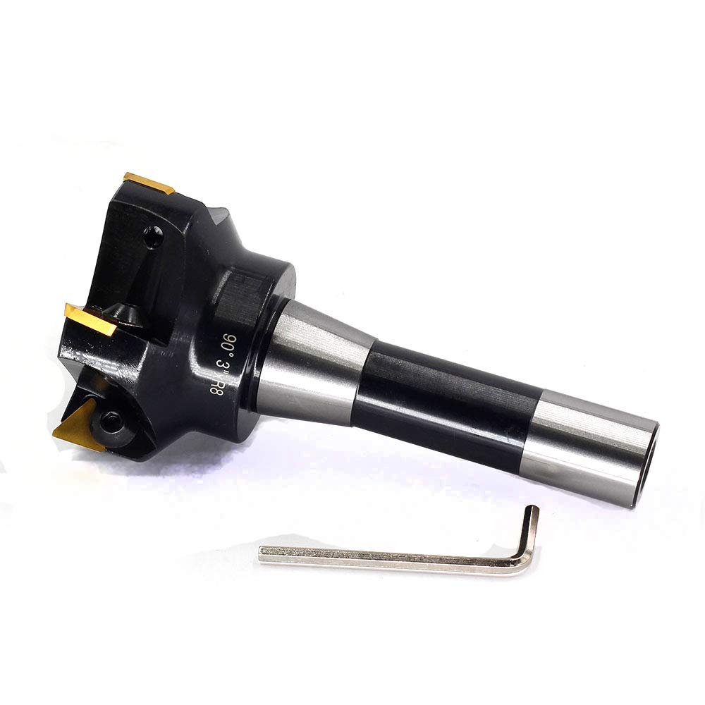 OSCARBIDE Indexable End Mill, R8 Shank, 3" Cutting Diameter, 5 Flutes
