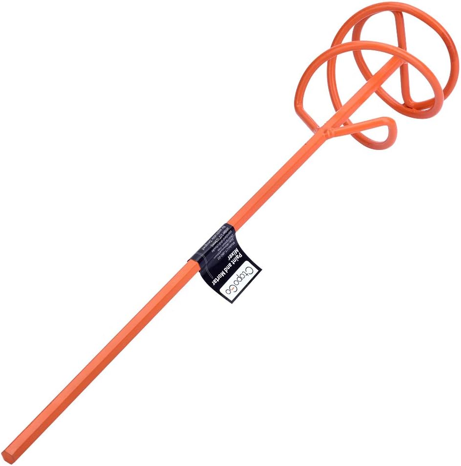 Paint & Mortar Mixer, 16" L, 3" Dia (Orange#03) | Compound, Sealer, Grout, Thinset, Plaster, Mud, Cement, Stirring