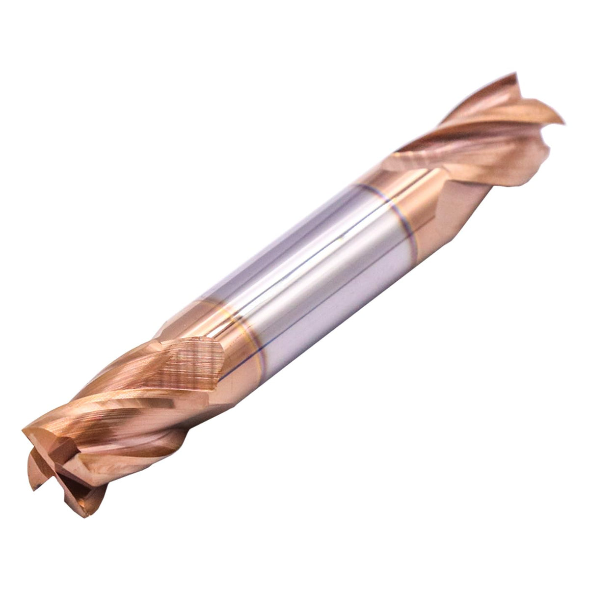 5 Pack 3/8" 4 Flute Double End Solid Carbide Square End Mills, TiSiN Coated