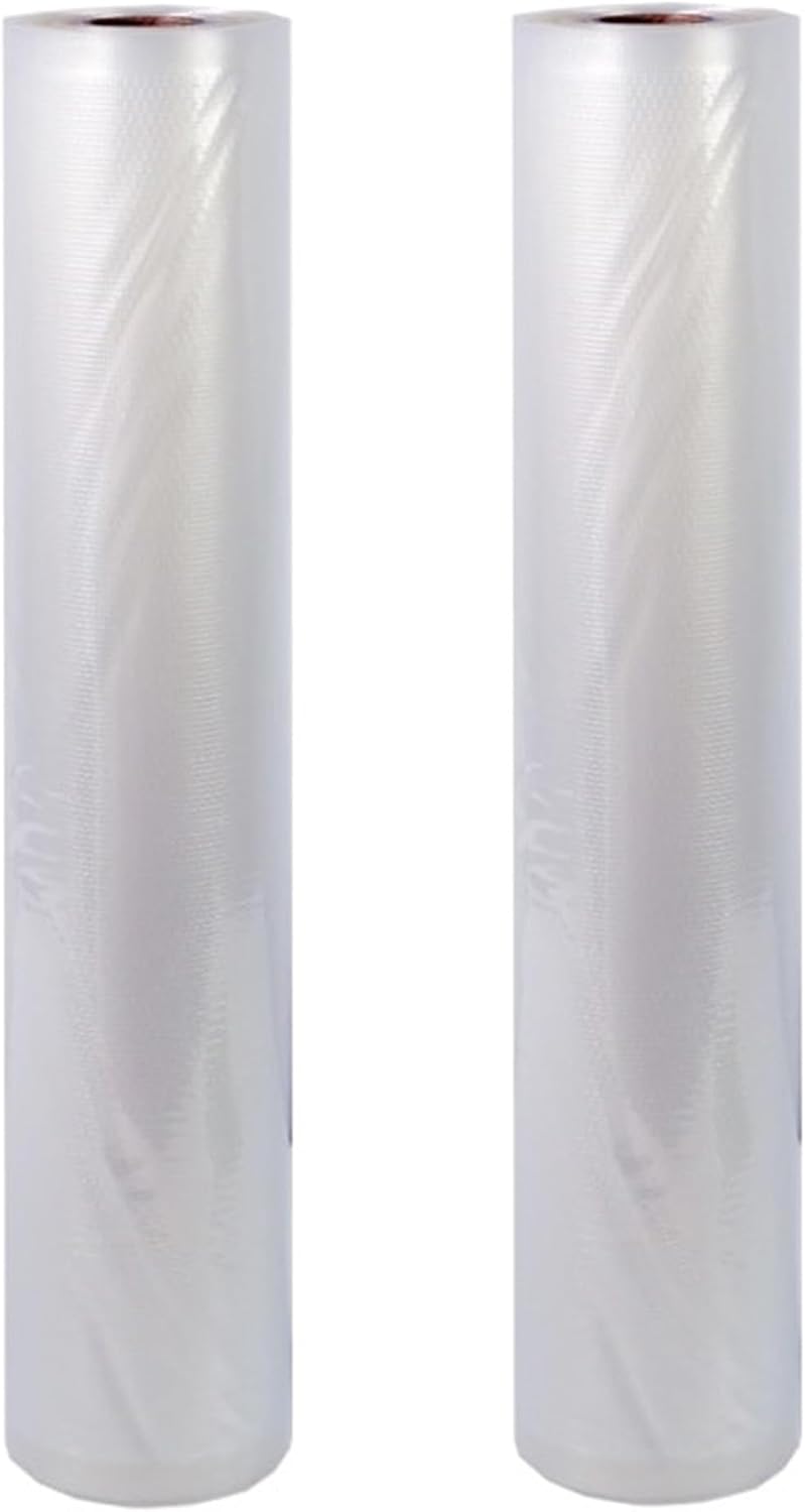 NatureVac Vacuum Seal Bags All Clear 11in x 19.5ft 2 Roll Pack USA Food Grade Heavy Duty Food Storage Rolls