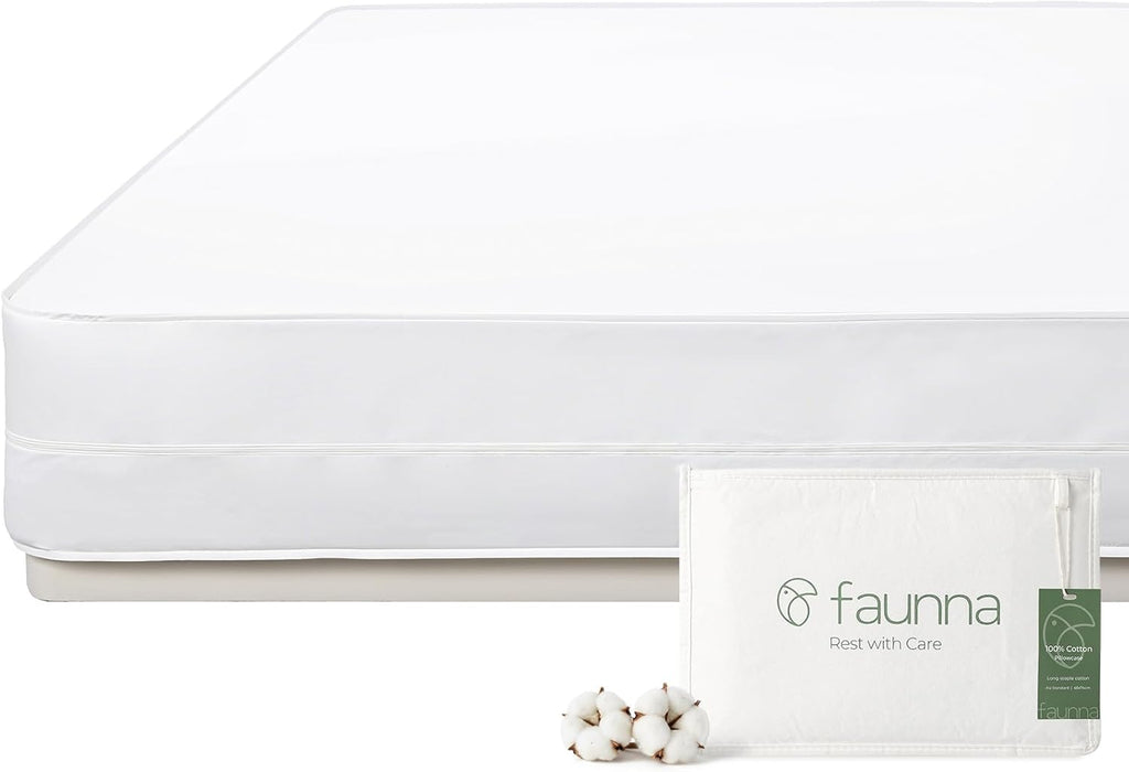 100% Cotton Mattress Encasement Bed Bug Dust Mite Cover, King 16 | Fits 80"×78"×16" King Mattress, Hypoallergenic
