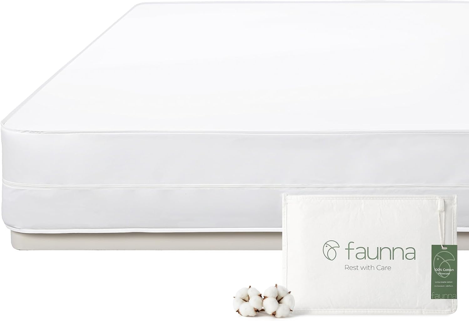 100% Cotton Mattress Encasement Bed Bug Dust Mite Cover, King 16 | Fits 80"×78"×16" King Mattress, Hypoallergenic