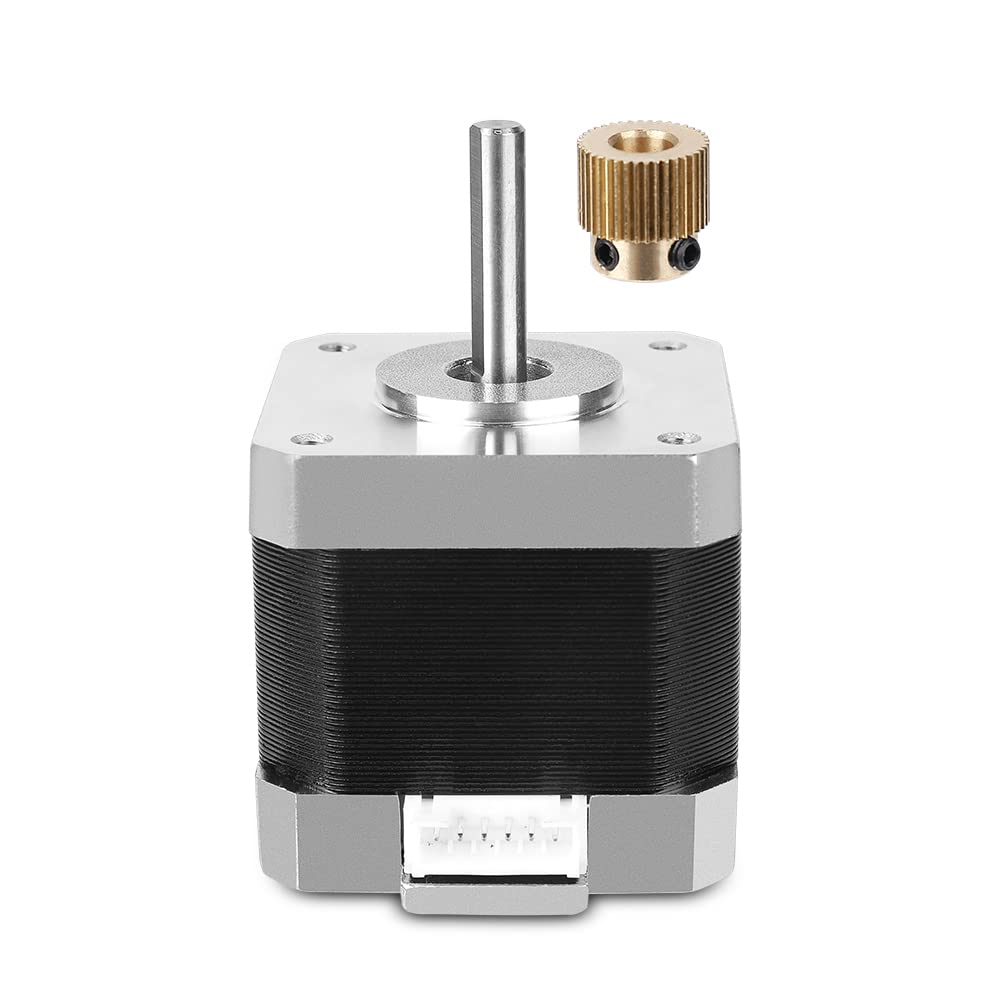 Creality Official 42-40 Stepper Motor with Extruder Gear, 2 Phase 1A 1.8 Degree 0.4 N.M for 3D Printer Extruder