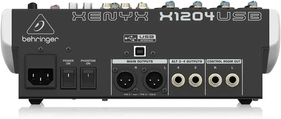 XENYX X1204USB Premium 12-Input 2/2-Bus Mixer with XENYX Mic Preamps and Compressors, British EQ, 24-Bit Multi-FX