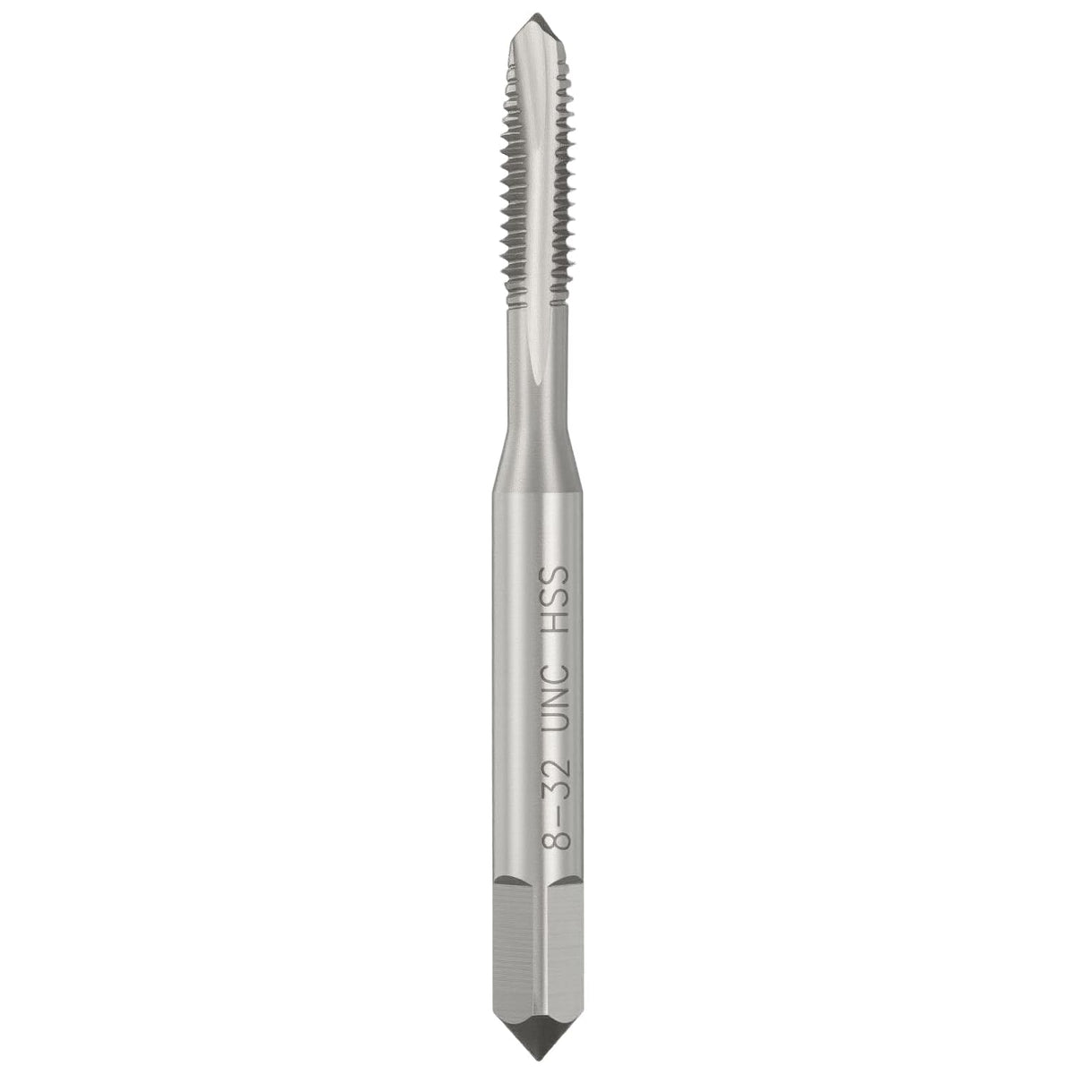 8-32 UNC Spiral Point Tap M2 High Speed Steel Polished Finish