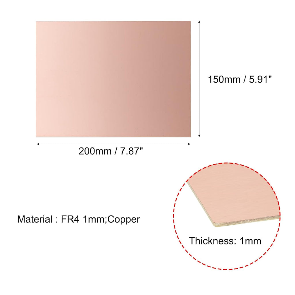 uxcell 6pcs 200x150mm Double Sided Copper Clad Laminate PCB Board