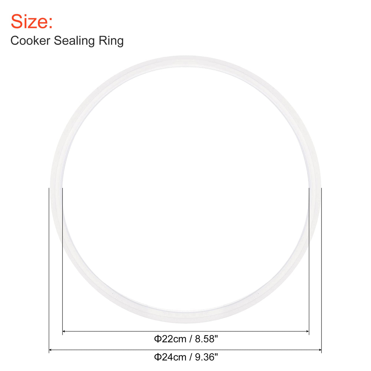 MECCANIXITY Sealing Ring, Replaceable Silicone Gasket Accessories for Cooker 22x24cm(IDxOD)