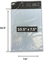 Poly Mailers 7.5 X 10.5 Plastic Durable Shipping Bags for Small Business or Personal Use - 10 White Self Adhesive