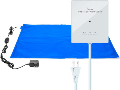 Bed Alarms and Fall Prevention for Elderly with 20'' * 28'' Weight Sensing Bed Pad (Wireless Alarm Included)