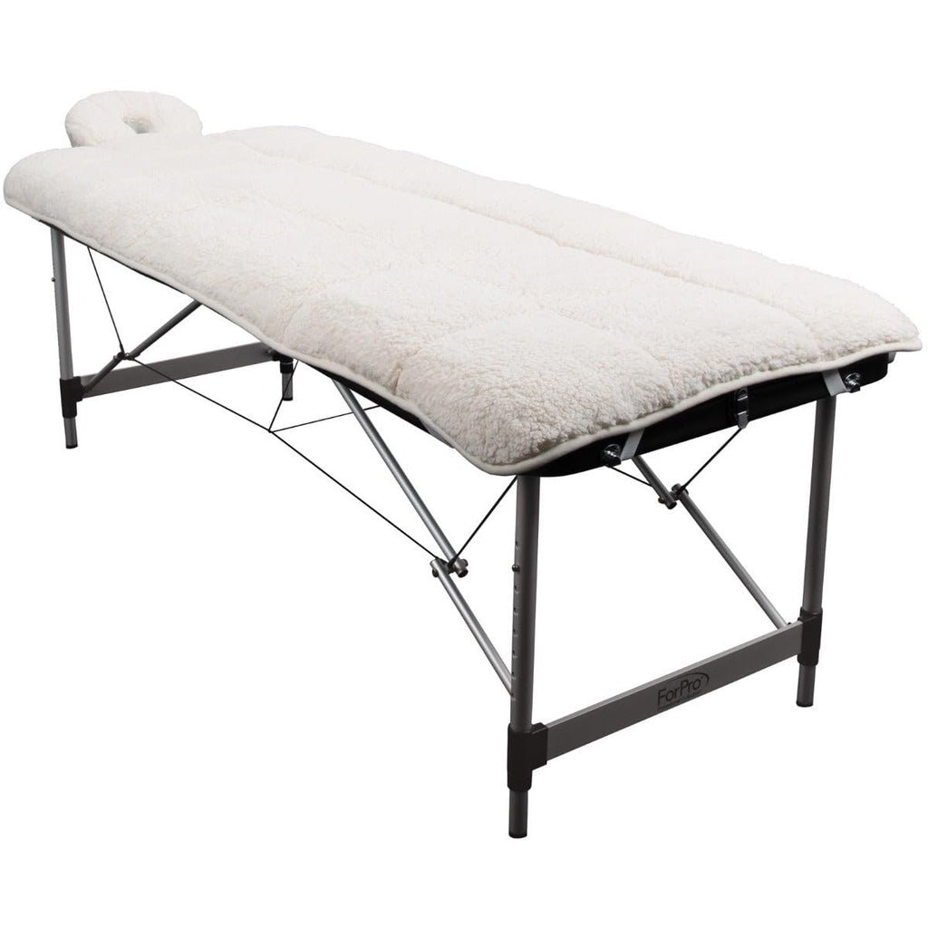 ForPro Premium Quilted Fleece Table Pad Set, Natural, Extra Soft, Hypoallergenic, for Massage Tables, Includes