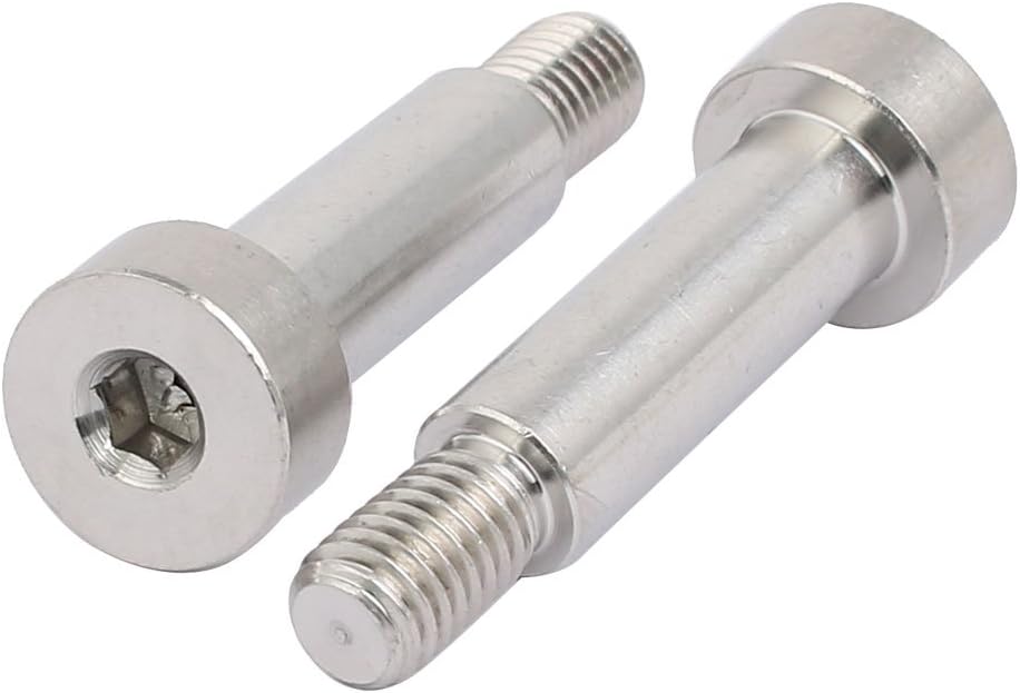 uxcell 304 Stainless Steel Hex Socket Shoulder Bolt 10mm Shoulder Dia 30mm Shoulder Length M8 Thread 5pcs