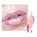 2-in-1 Light Pink Metallic Lipstick and Lip Liner, Shimmer Liquid Metallic Lipsticks for Women, Glitter Lip Gloss