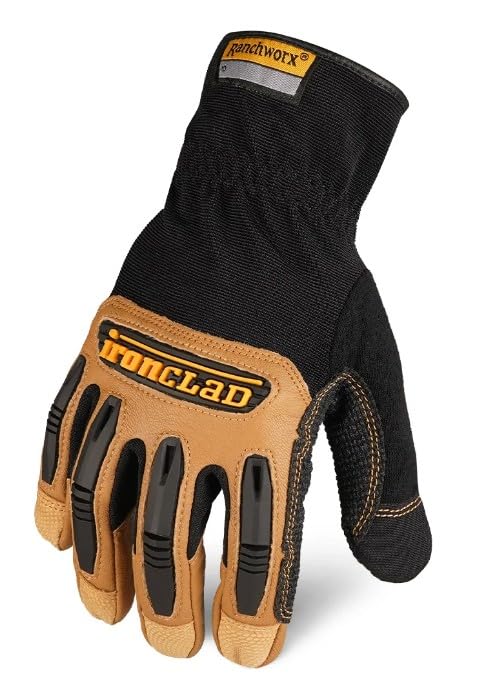 Ranchworx Work Gloves RWG2, Premier Leather Work Glove, Performance Fit, Durable, Machine Washable, (1 Pair)