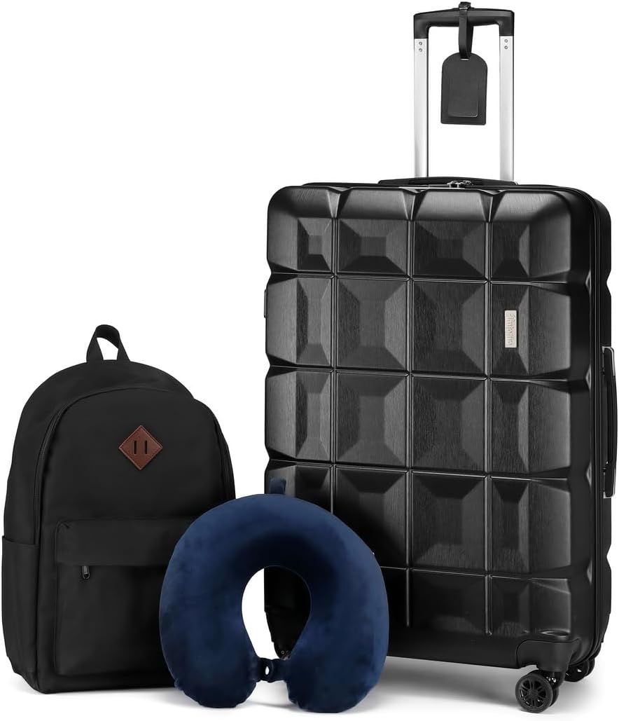 Luggage Sets,Lightweight Hard Shell Suitcase Set with Spinner Wheels,Hardside Luggage 3-Piece Set with TSA Lock