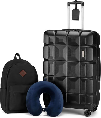 Luggage Sets,Lightweight Hard Shell Suitcase Set with Spinner Wheels,Hardside Luggage 3-Piece Set with TSA Lock