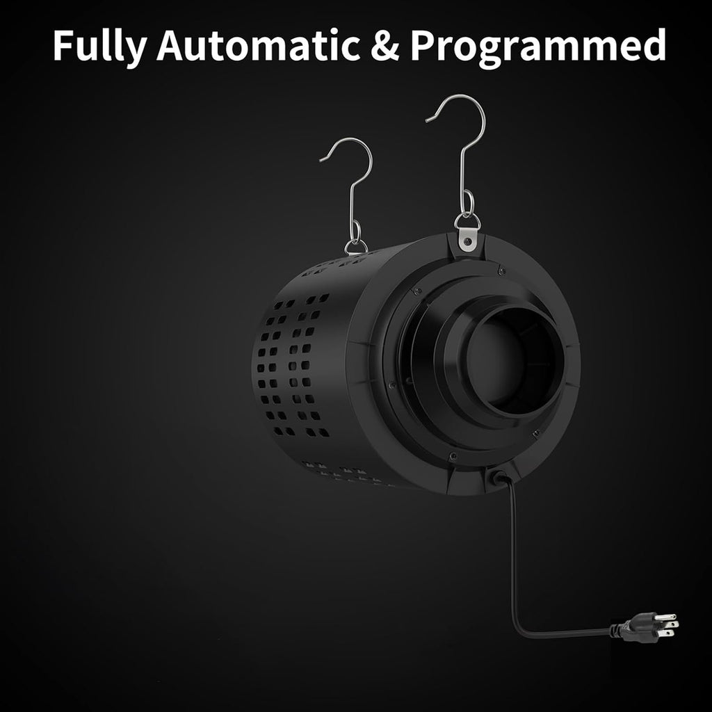 Inline Fan with Carbon Filter Kit, Compatible with 4"/5"/6" Ducts,10 Speed Control Recyclable Carbon Filtration