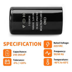 216-259 uf/MFD 220-250 VAC Round Start Capacitor ±20% 50/60 Hz CD60 Round Motor Well Pump Start Capacitor
