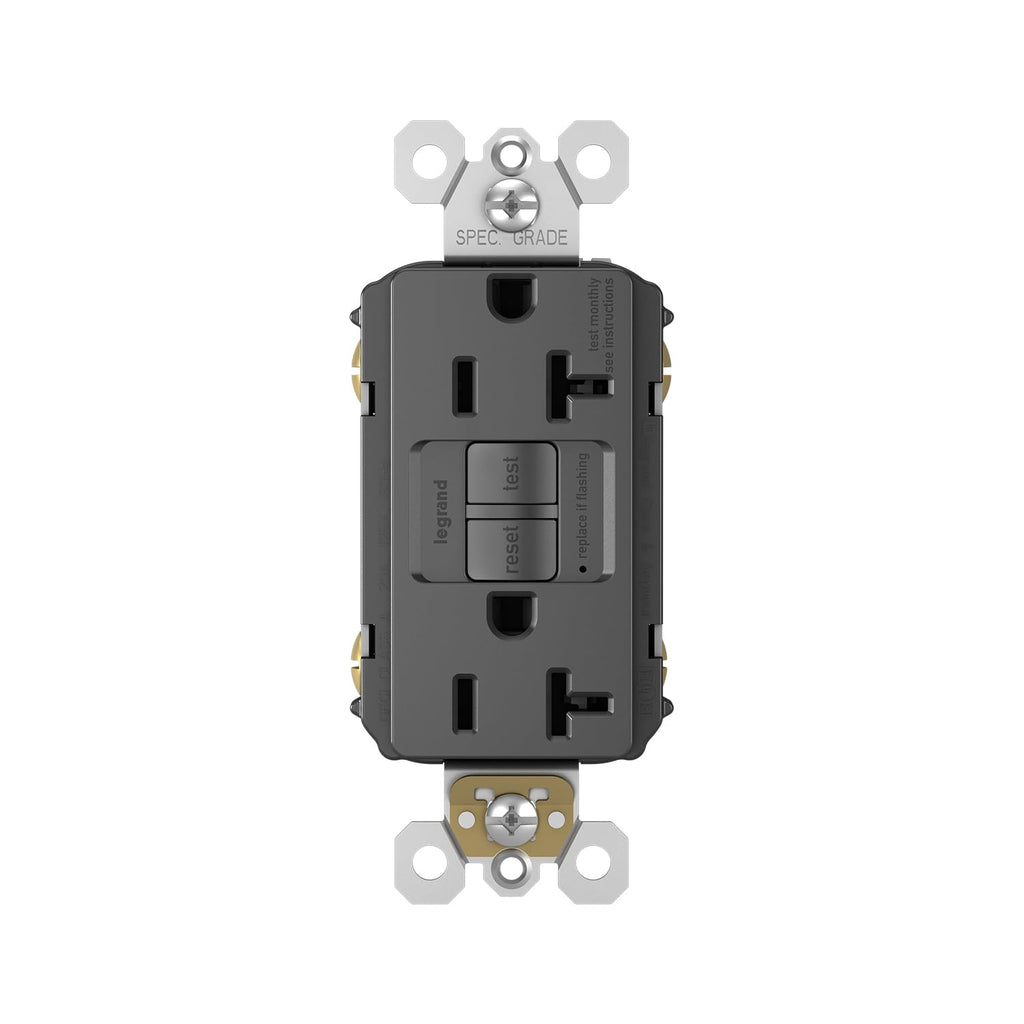 Legrand radiant 20 Amp GFCI Decorator Duplex Outlet Black 1 Pack