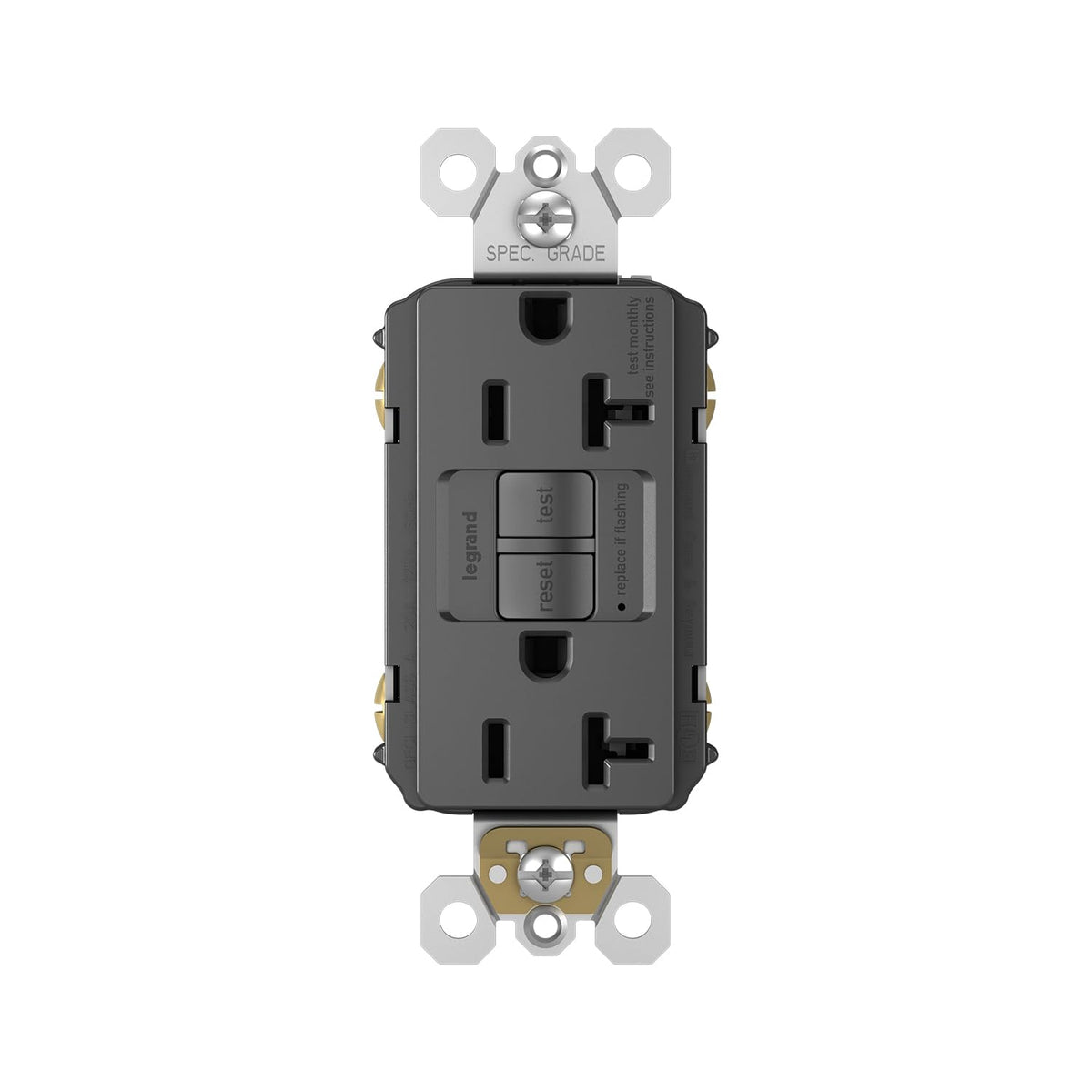 Legrand radiant 20 Amp GFCI Decorator Duplex Outlet Black 1 Pack
