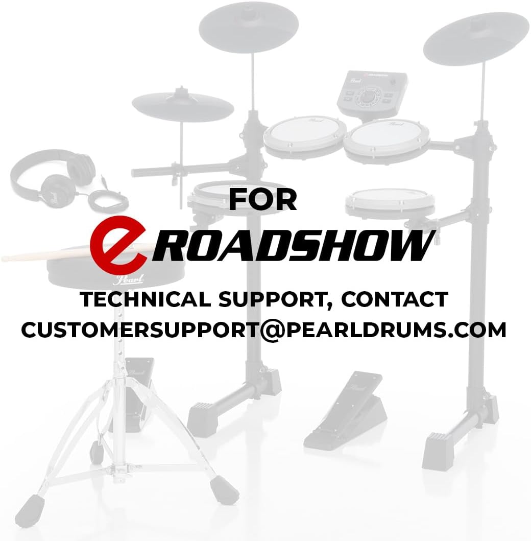 ERS1000 eRoadshow Electronic Drum Set, Complete Kit with Four Quiet Mesh Pads, Two Pedal Controllers, Cymbal Pads