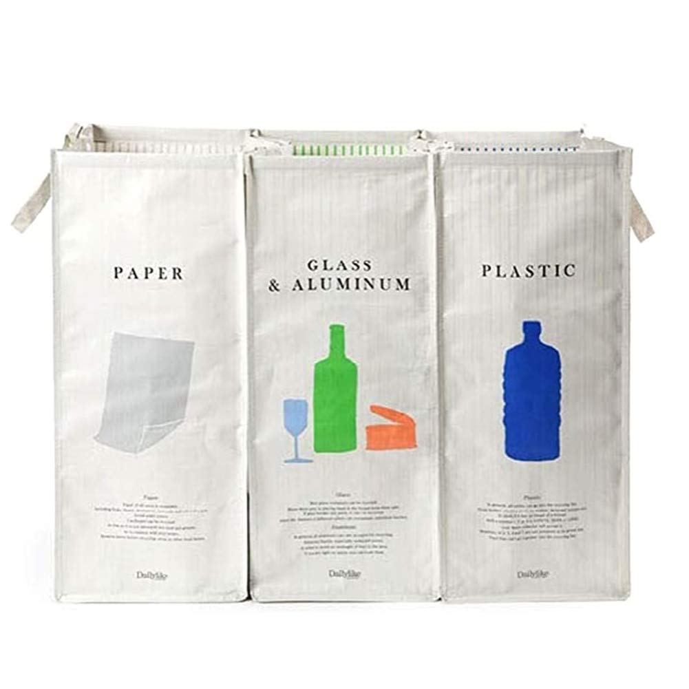 216 Separate Recycling Waste Bin Bags for Kitchen Home Recycle Garbage Trash Sorting Bins Organizer Waterproof