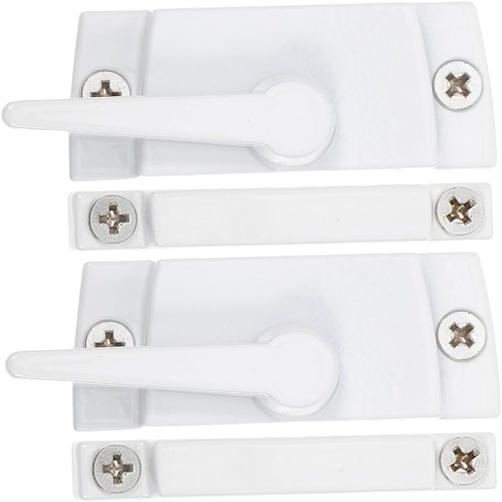 White Zinc Alloy Window Sash Lock 2 Sets for Single Hung Windows