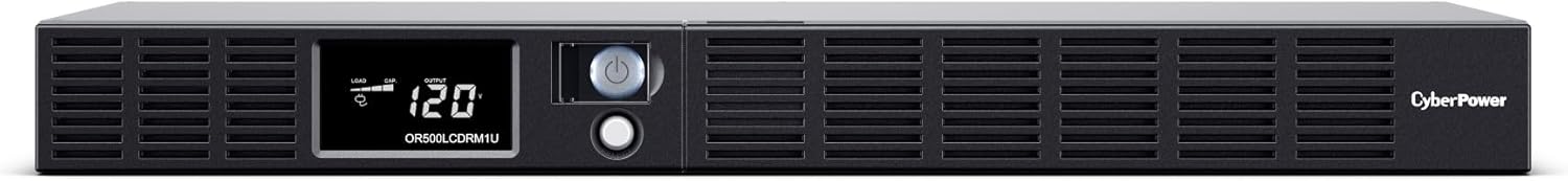 OR500LCDRM1U Smart App LCD UPS Battery Backup and Surge Protector, 500VA/300W, 6 Outlets, AVR, 1U Rackmount, UL