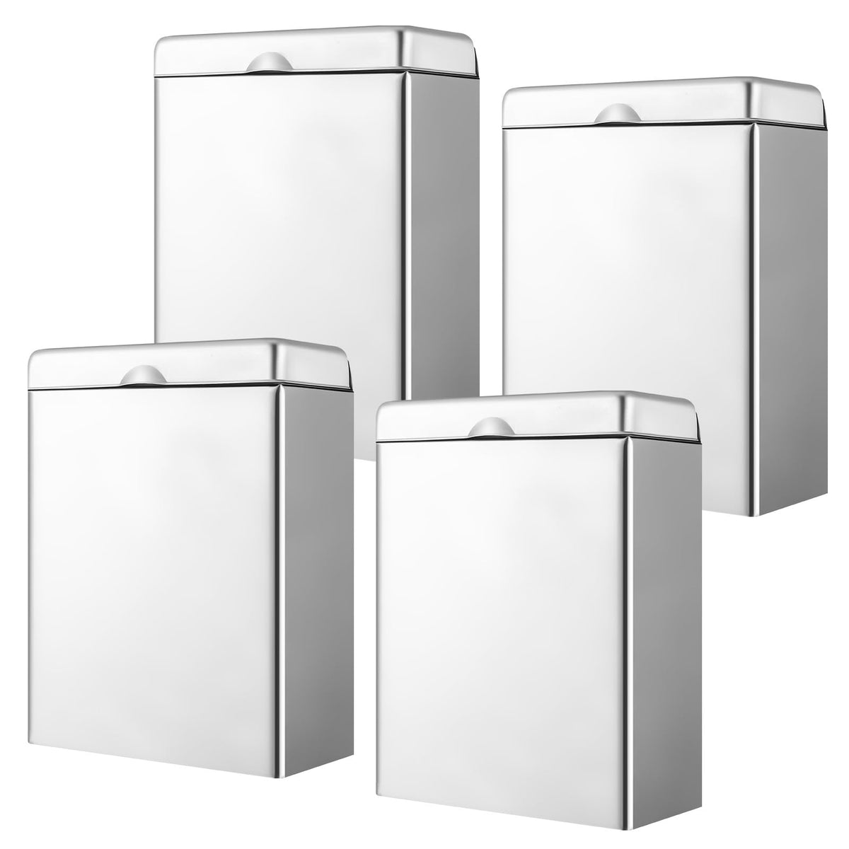 4 Pcs Sanitary Napkin Receptacle Wall Mounted,Natural Color