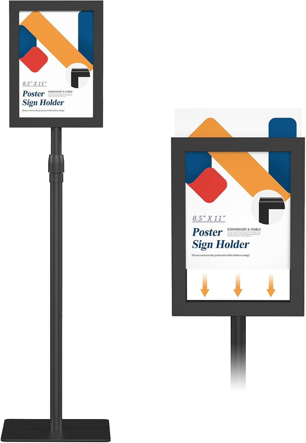 Adjustable Outdoor Sign Holder Stand for Display - Floor Sign Stand with Base for Business Retail Events 8.5x11 inches