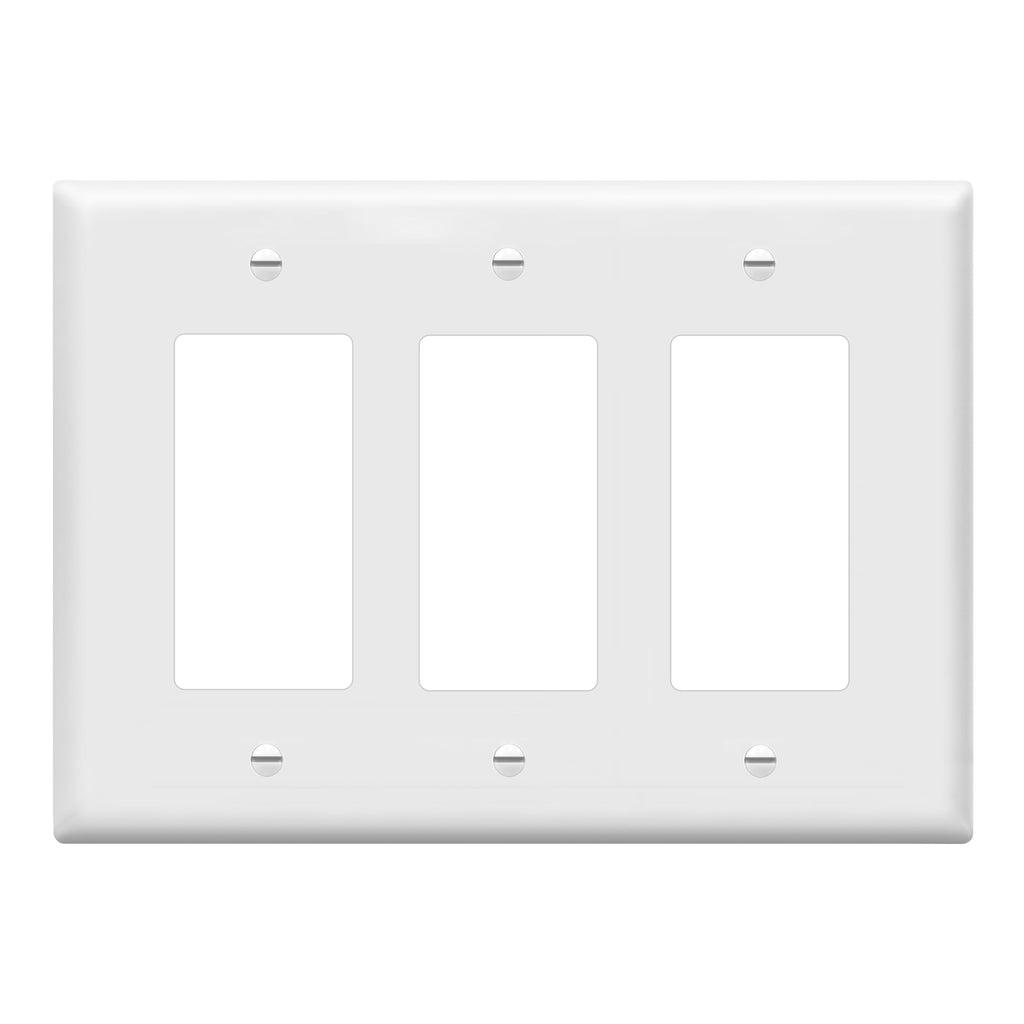 ENERLITES 3-Gang White Mid-Size Decorator Switch Outlet Wall Plate Cover