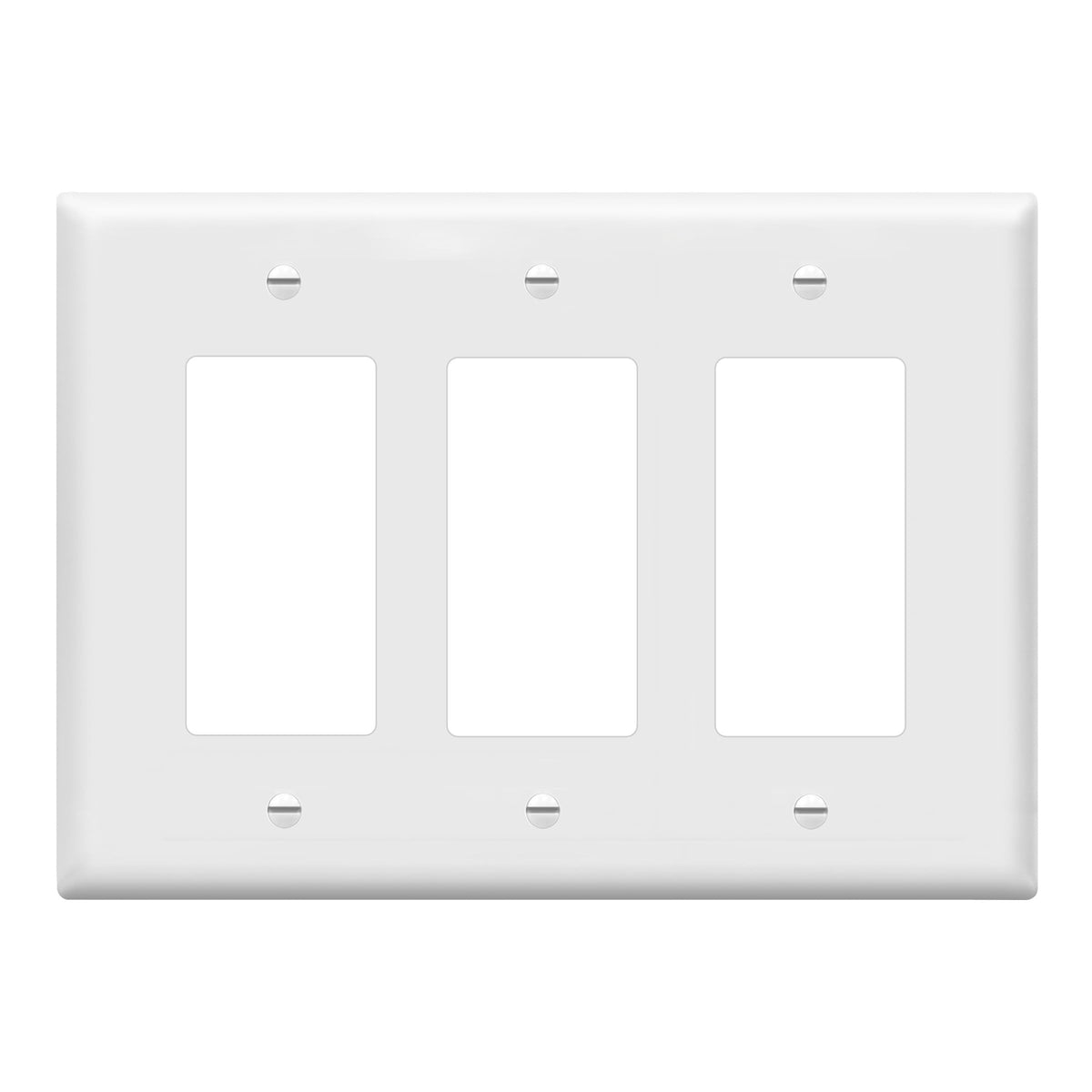 ENERLITES 3-Gang White Mid-Size Decorator Switch Outlet Wall Plate Cover