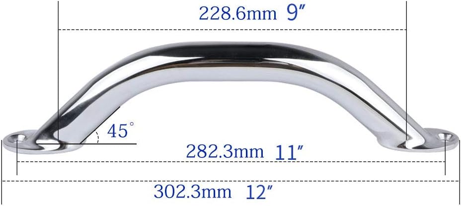 Boat Grab Handle, 9" Polished Boat Grab bar