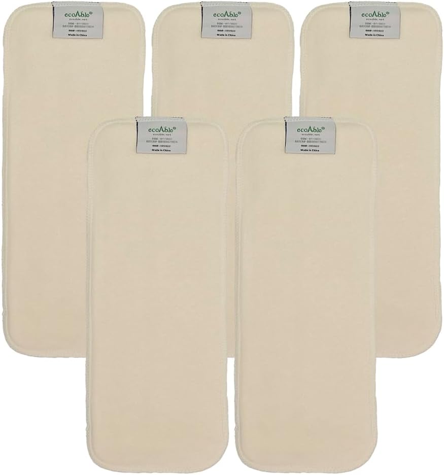 4-Layer Hemp Diaper Inserts – Overnight Boosters for Heavy Wetters – Reusable Absorbency Doublers – Fits Pocket