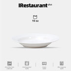 Wide Rim Bone China Commercial Grade Restaurant Elegance White Soup Plate 8.5"/Pasta Bowl 10oz, Case of 12