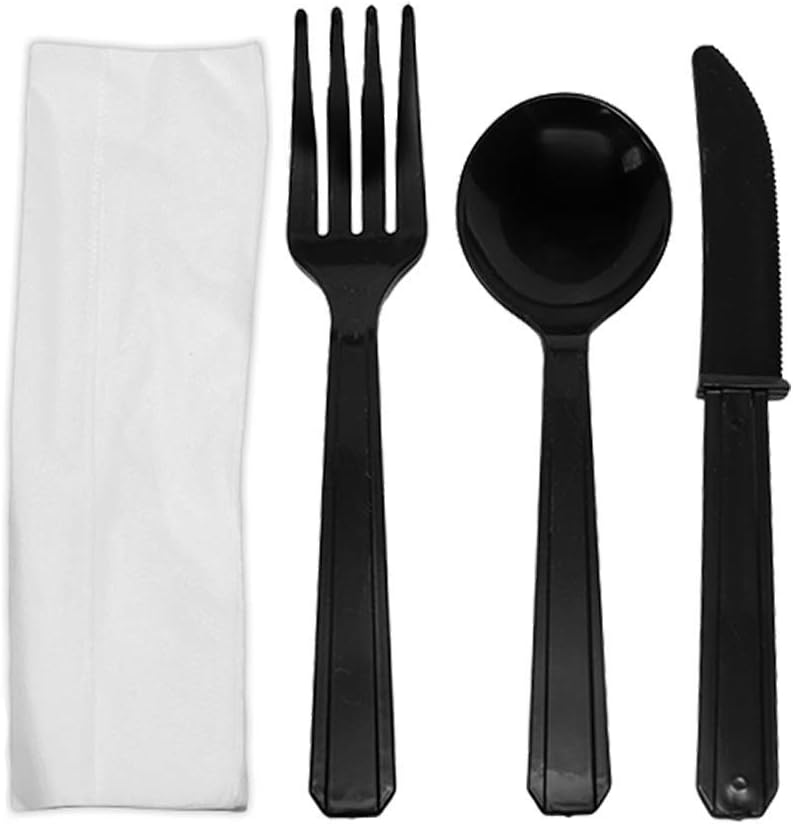 U2200 PS Heavy-Weight Cutlery Kits, Black (Pack of 250)