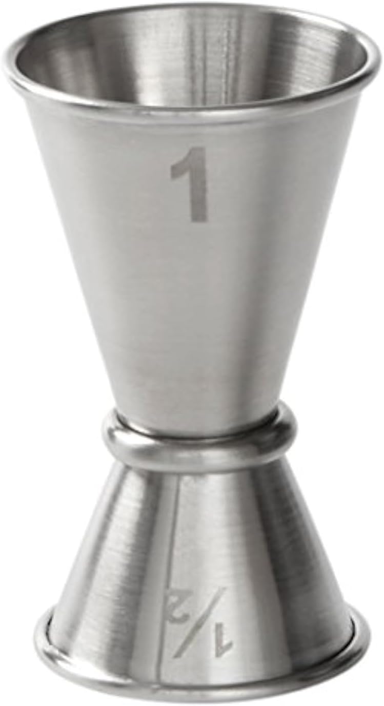 JG1 Japanese-Style Jigger, Stainless Steel, 1/2 oz. x 1oz. Capacity, 1-3/4" Diameter x 2-3/4" Height