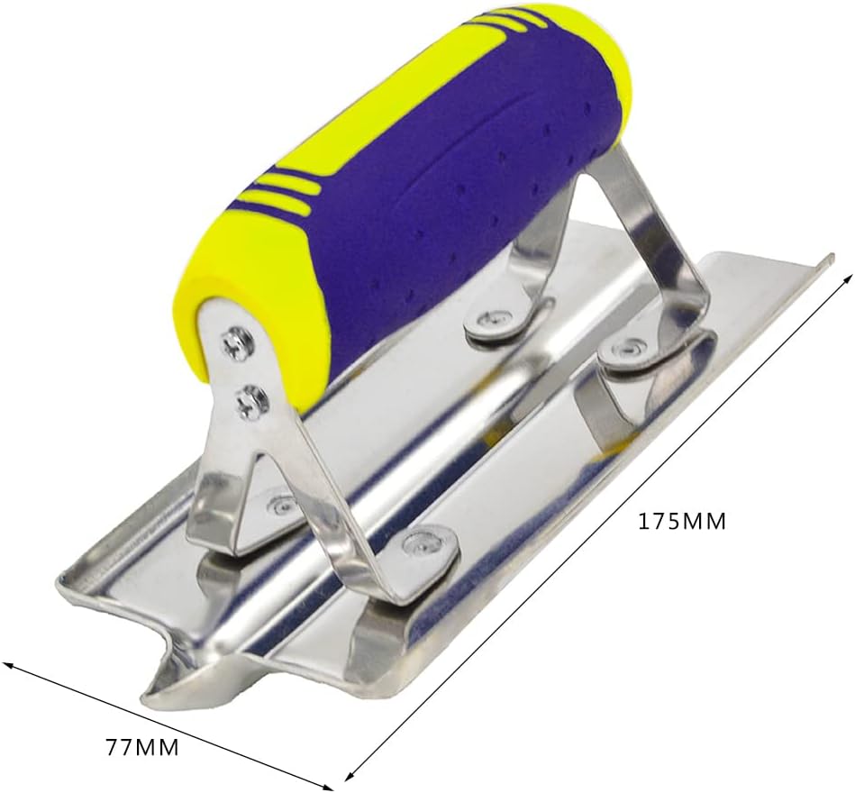 Concrete Tools Set Stainless Steel Concrete Hand Edger (6" x 3", 1/2" R) and Groover (6" x 3", 1/2" W,1/2" D) Plaster