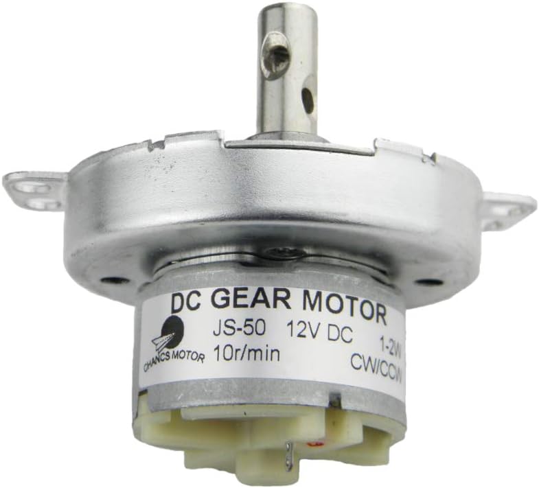 CHANCS 12V DC Gearbox Motor JS-50 10RPM CW/CCW Electric Motor with M4 Thread Hole Shaft Reduced DC Motor