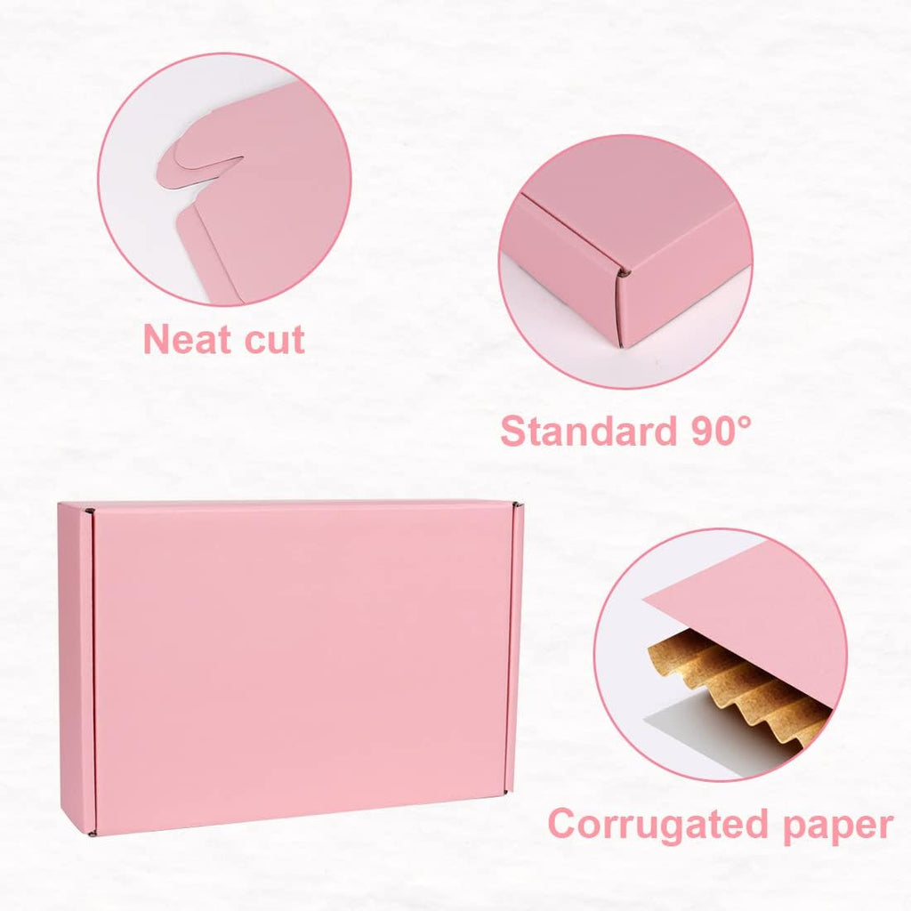 9x6x2 Inch Pink Shipping Boxes, 30-Pack Mailing Boxes for Small Business, Corrugated Cardboard Box for Shipping
