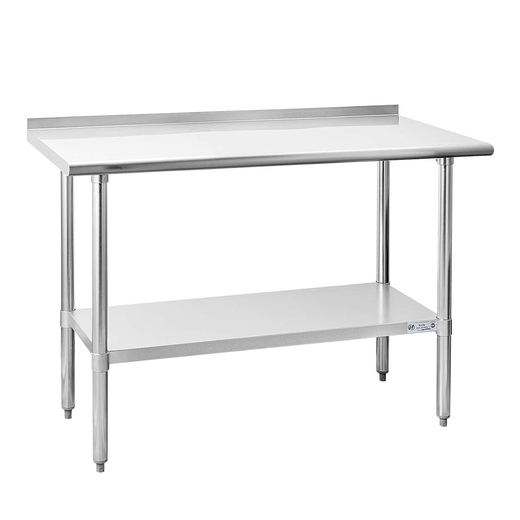 Hally Stainless Steel Table for Prep & Work 24" x 48" with Backsplash NSF