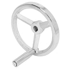 Anu Limen 16x160mm Lathe Handwheel, Cast Iron Chrome Plated Handwheel with Removable Handle for Milling Machine, Silver