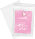 100 Pcs- 8" x 10" Reclosable Plastic Zip Poly Bags