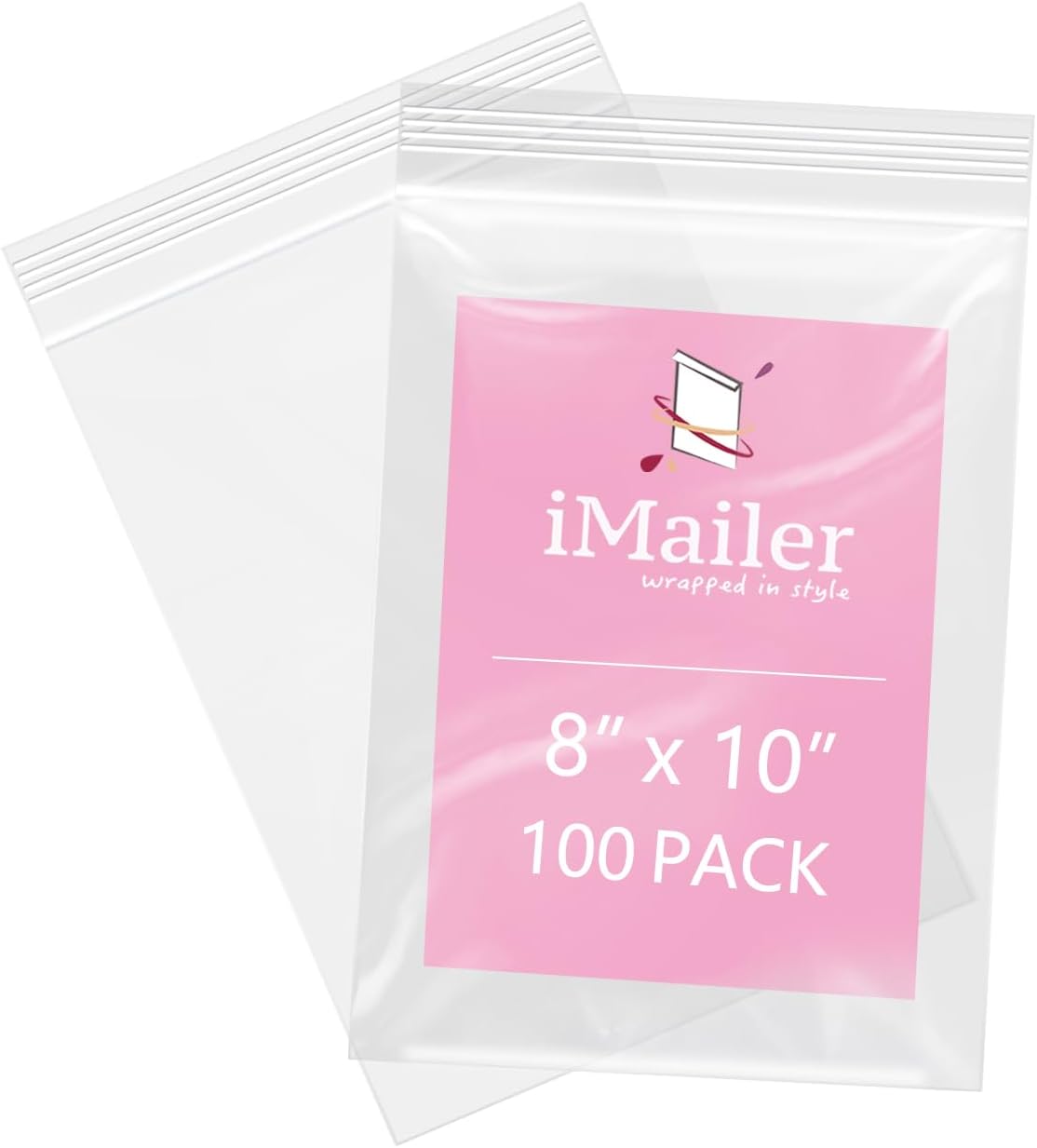 100 Pcs- 8" x 10" Reclosable Plastic Zip Poly Bags